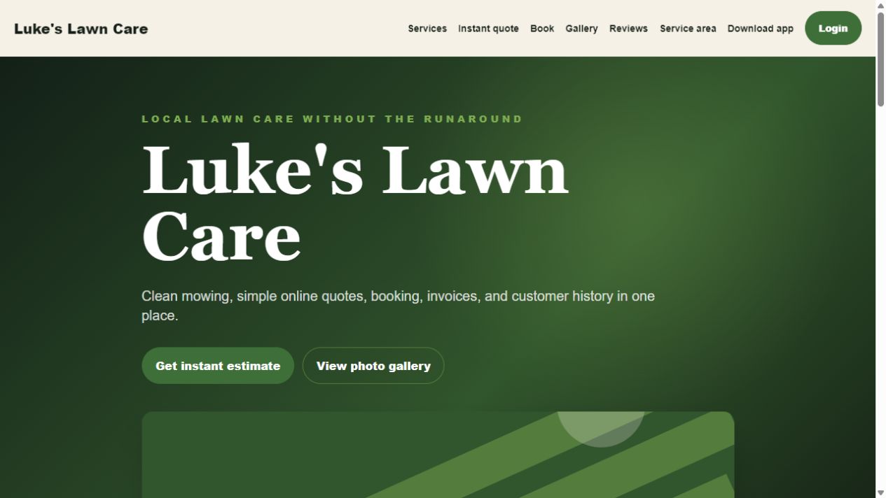Luke's Lawn Care website